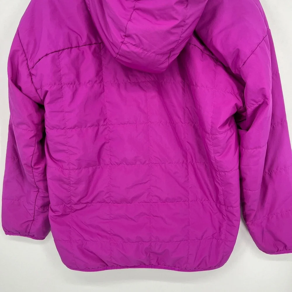 The North Face Girls Purple Quilted Hooded Reversible Jacket Size Large 12